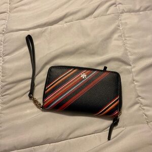 Tory Burch multi-color wristlet wallet